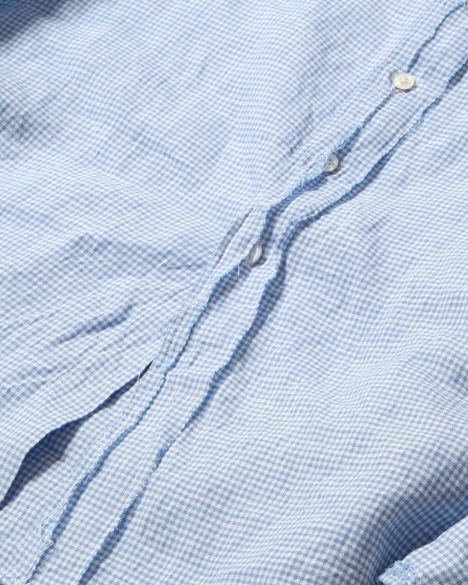 ensou. Rough Cut Shirt #Pale Blue Gingham [E14S002]｜Silver and
