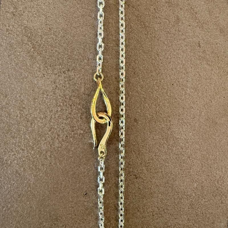 18K END HOOK SILVER CHAIN -M-60cm (OT-0040-60-18K) | LARRY SMITH