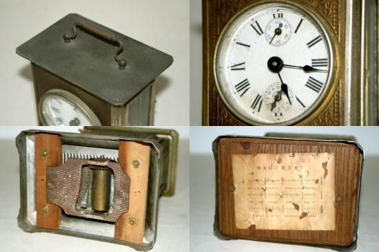 精工舎 アンティーク 鍵巻き（オルゴール）置時計 - アンティーク