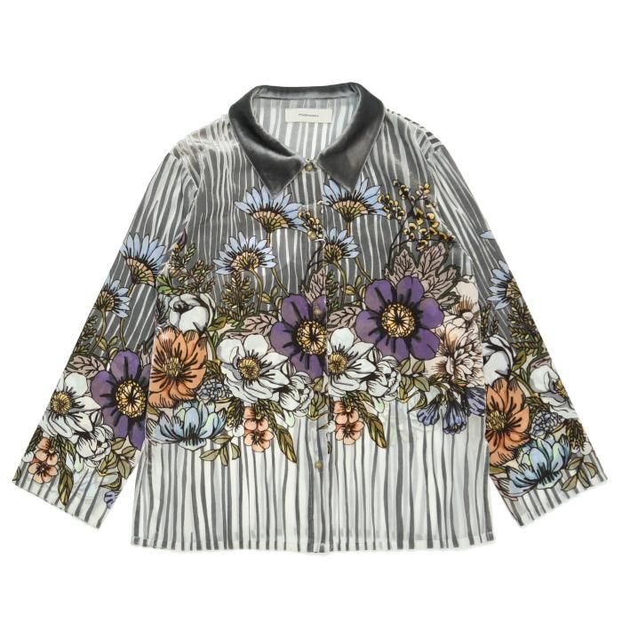 FUMIE=TANAKA フミエタナカflower flocky SHフラワーフロッキーシャツ