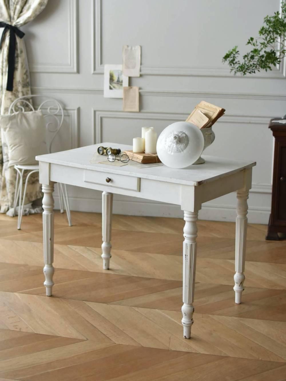 フランスアンティーク家具 ペイントフレンチテーブル.16 ホワイト