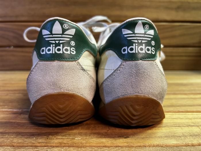adidas,80s,MADE IN FRANCE,COUNTRY,WHITE/GREEN,LEATHER,UK9,USED