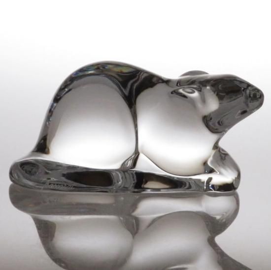 バカラ フィギュリン ○ 置物 ネズミ 伏せ オーナメント 十二支 子