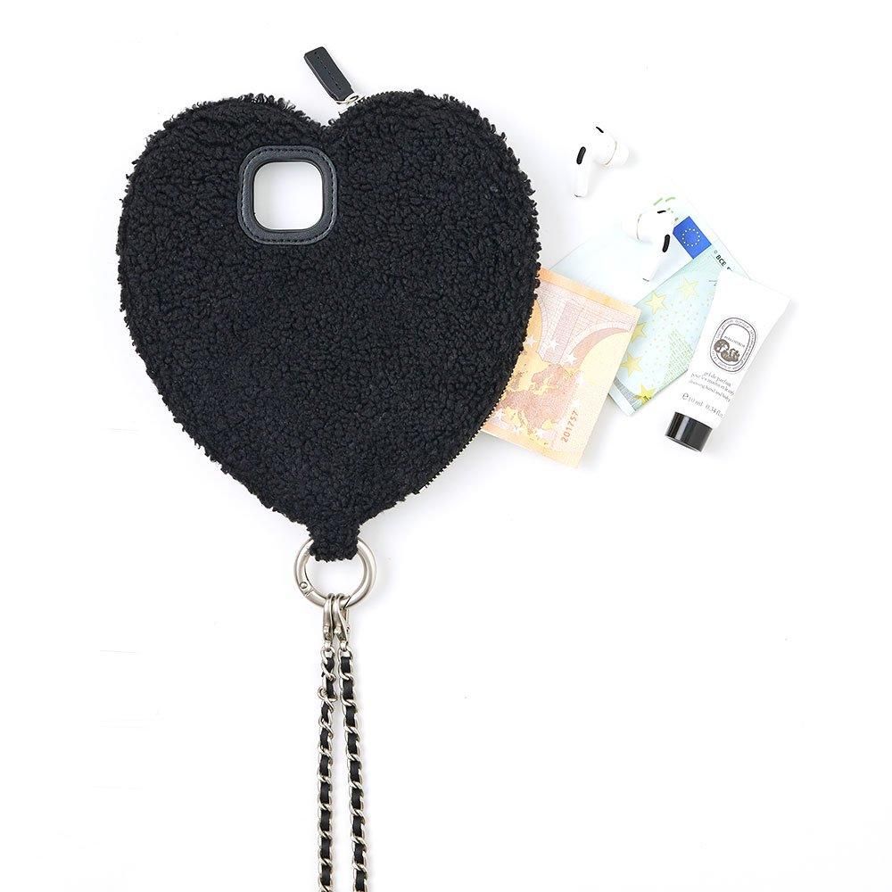 fluffy dress HEART | iPhone15 / black - ajew