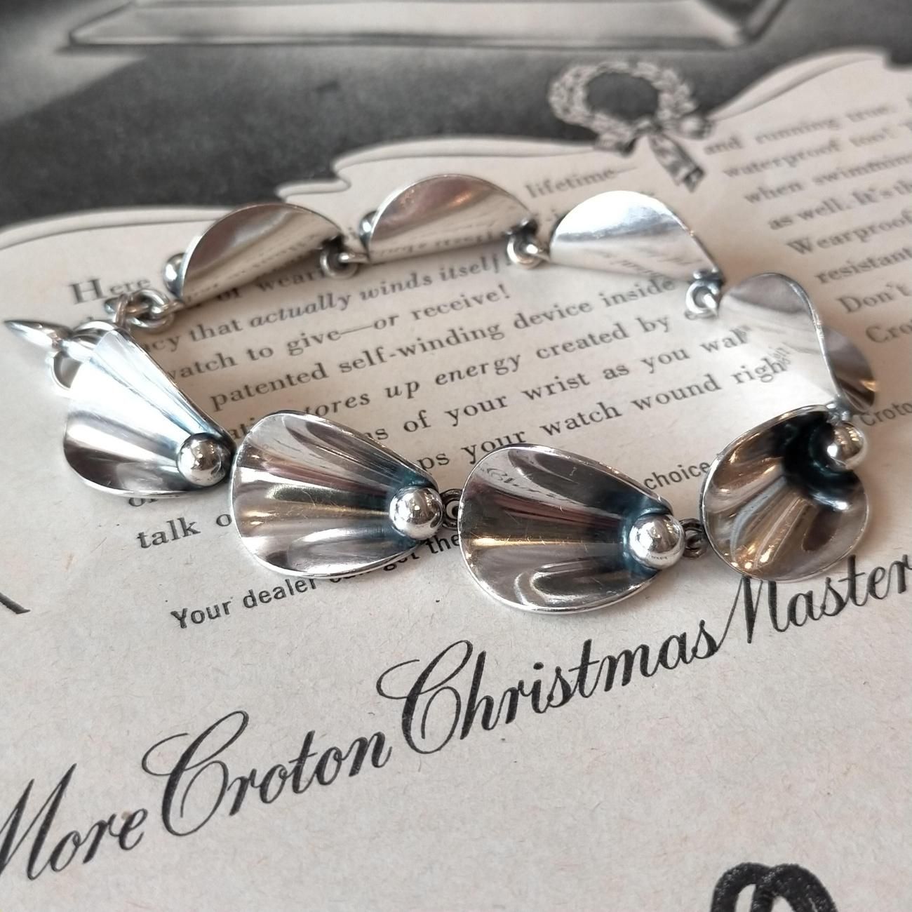 北欧デンマーク製N.E.Fromヴィンテージ1960年代シルバー製花と雫