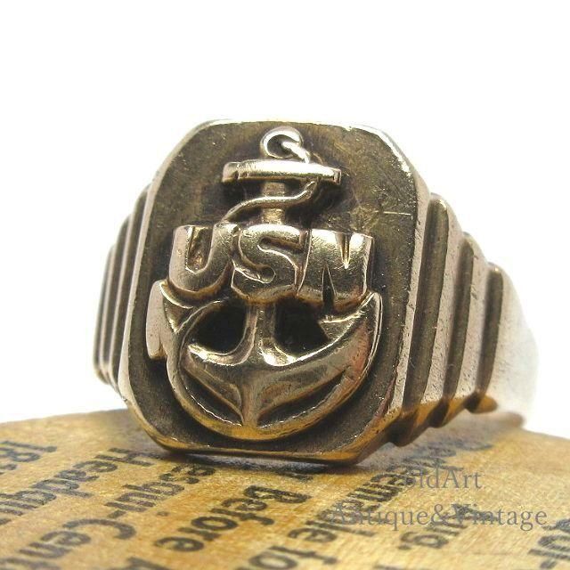 USA製1940-50年代ヴィンテージUSN錨アンカーUS.NAVYメンズミリタリー