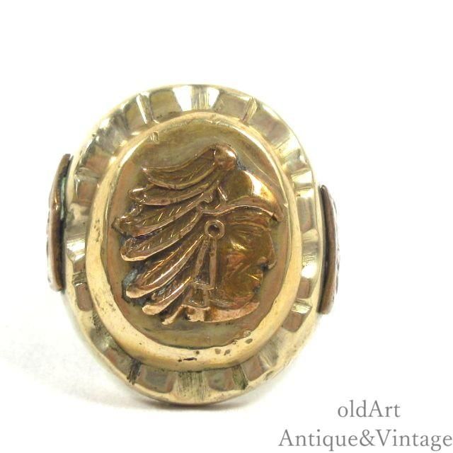 MEXICOメキシコ製ヴィンテージインディアン×イーグルメキシカンリング