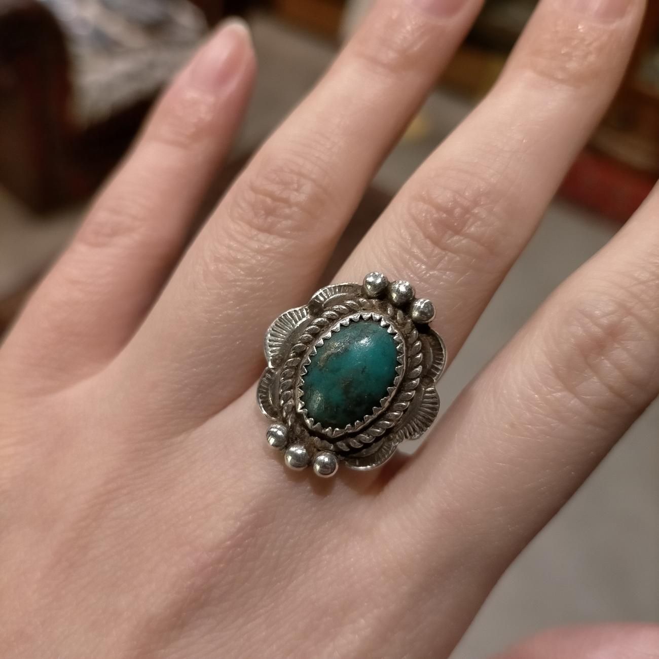 USA製NAVAJOナバホ族ヴィンテージネイティブアメリカンターコイズ