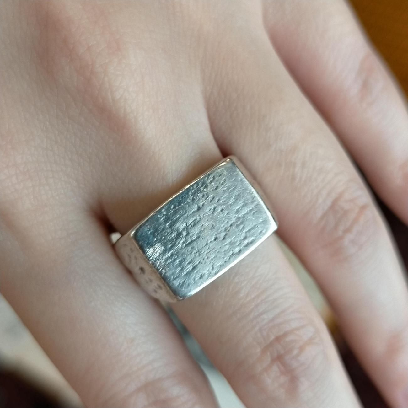 英国イギリス1990年製ヴィンテージスターリングシルバー製スクエア型