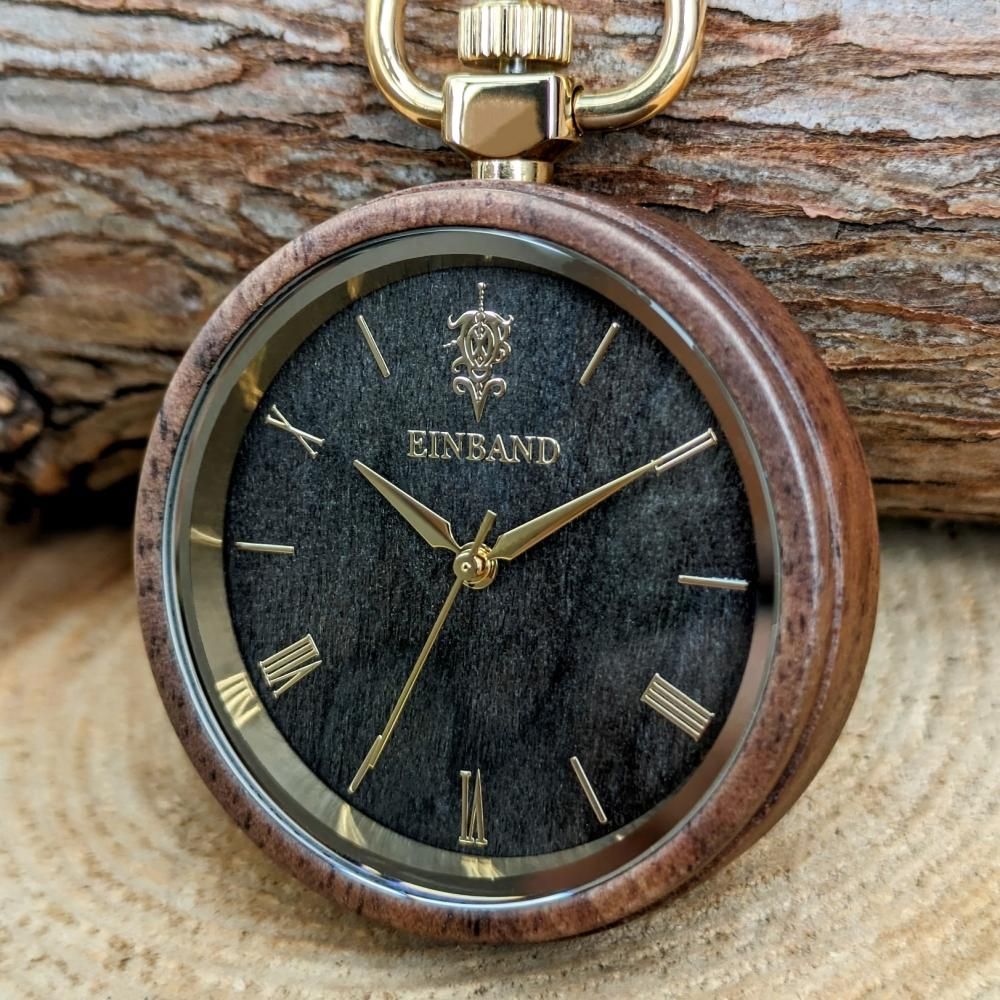 EINBAND Wood Pocket Watch 木製懐中時計 36mm Sandal Wood文字盤