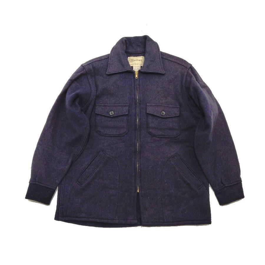 90s MELTON（ メルトン ）フルジップ・ウールジャケット / ネイビー