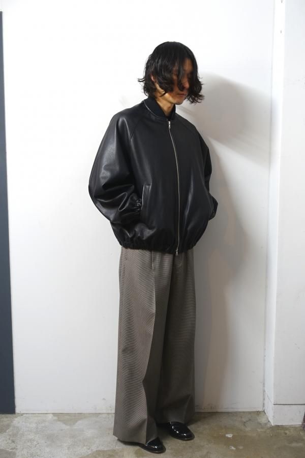 ssstein(シュタイン)/SHRUNK LEATHER ZIP SHORT JACKET/BLACK CONCRETE