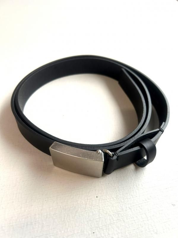 ssstein(シュタイン)/LEATHER BELT (PLAIN BUCKLE)/BLACK 通販