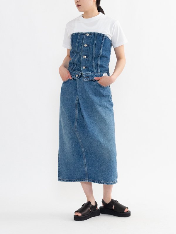DENIM STRAPLESS TOP-デニムストラップレストップ-HYKE（ハイク）通販