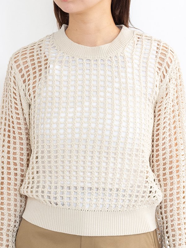 CROCHETED SWEATER-クロチェットセーター-HYKE（ハイク）通販| st company