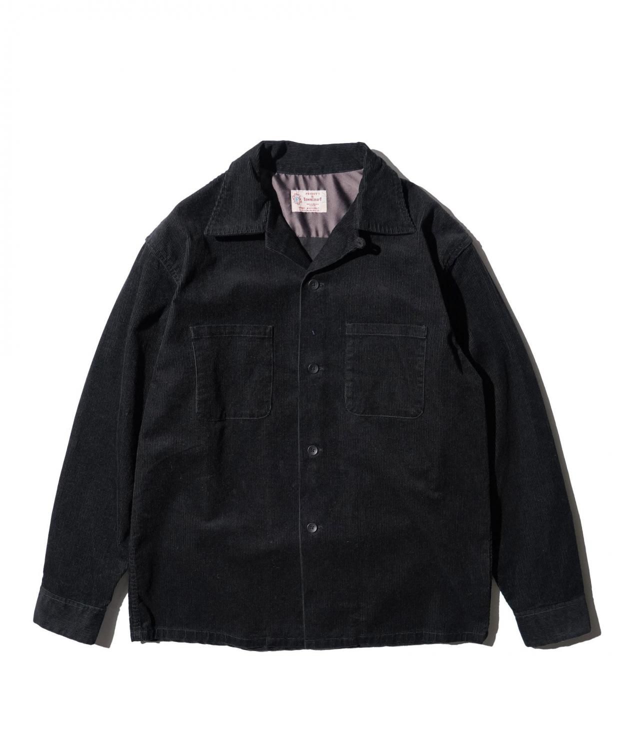 TOWNCRAFT / 50S BLACK LOOP COLLAR SHIRT -CORDUROY-