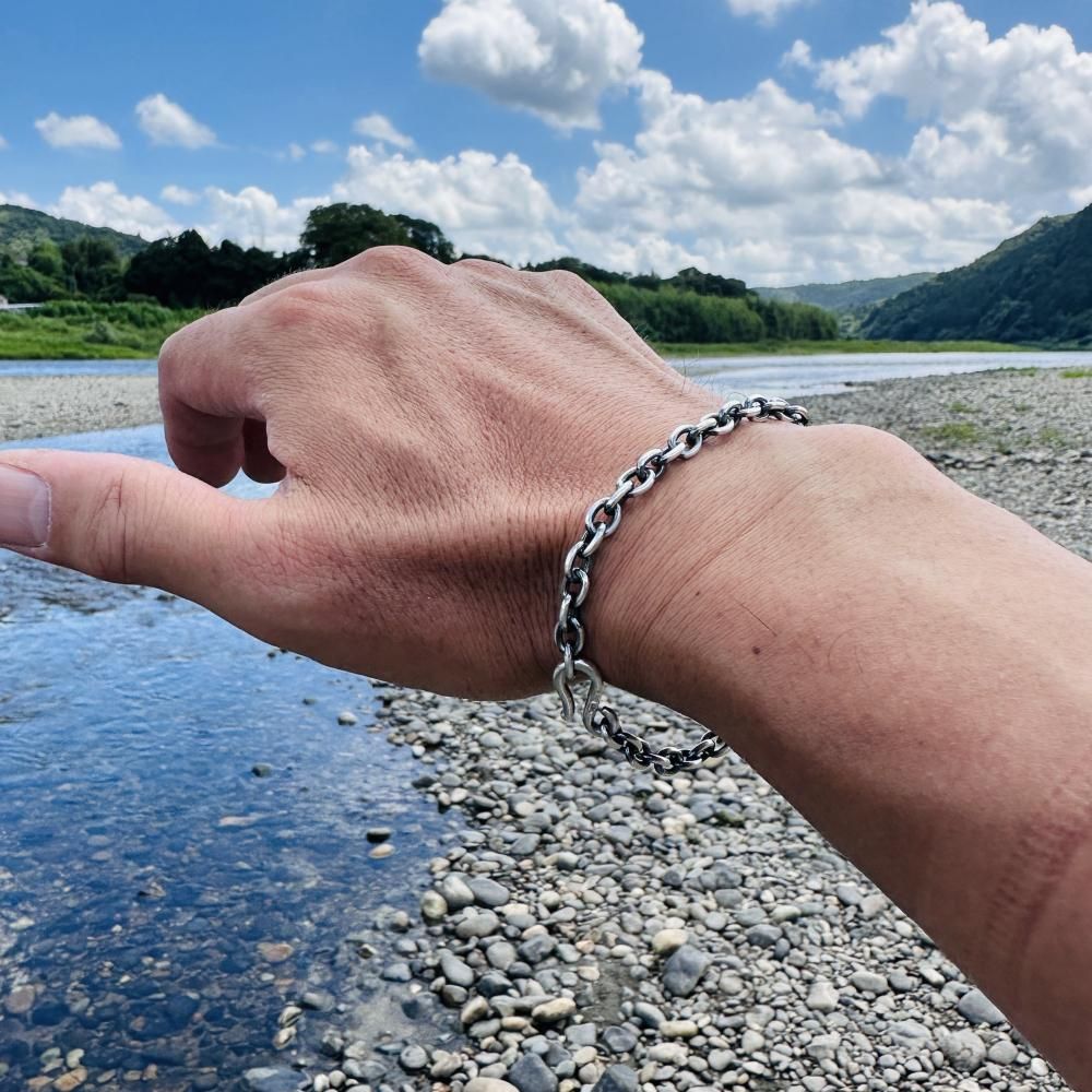 メンズシルバーフックブレスレット | おしゃれなアクセサリー - 工房史