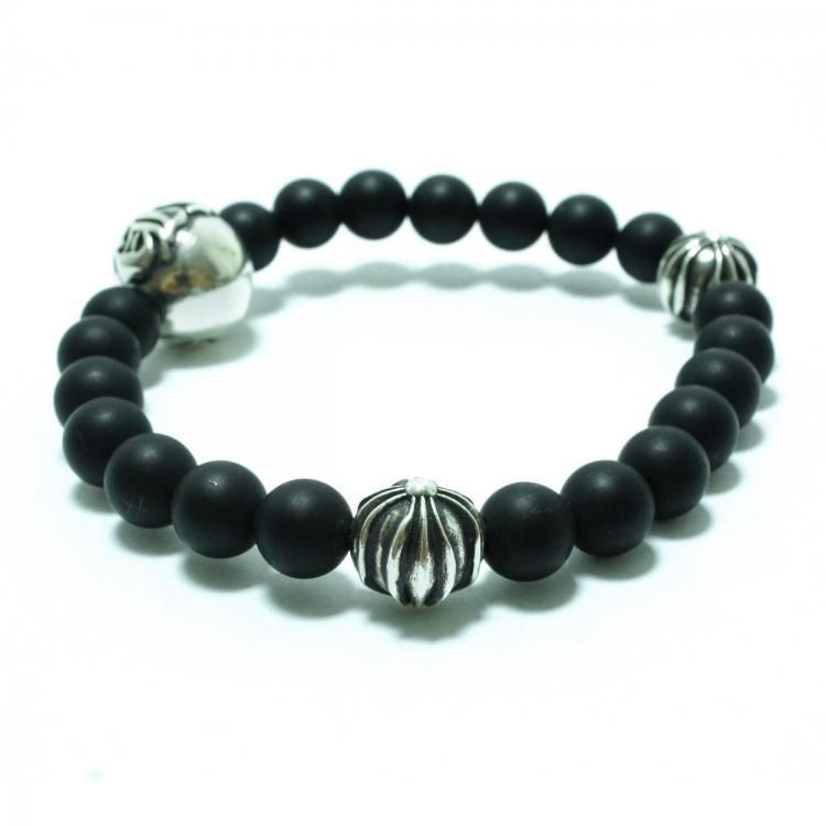 CHROME HEARTS】クロムハーツ ビーズブレスレット 8mm マッドブラック