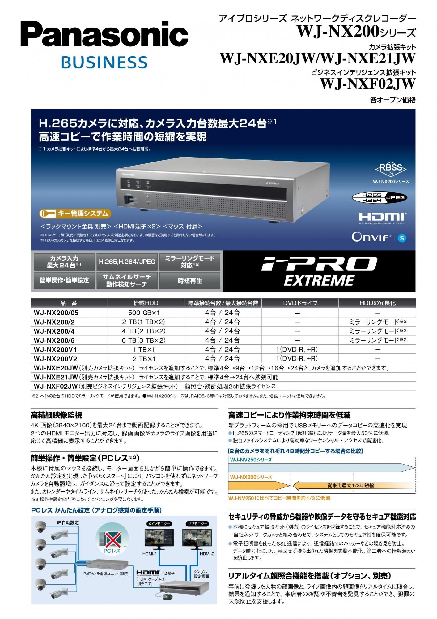 WJ-NX200/2 （HDD 2TB） 御取り寄せ商品 Panasonic HDDレコーダー