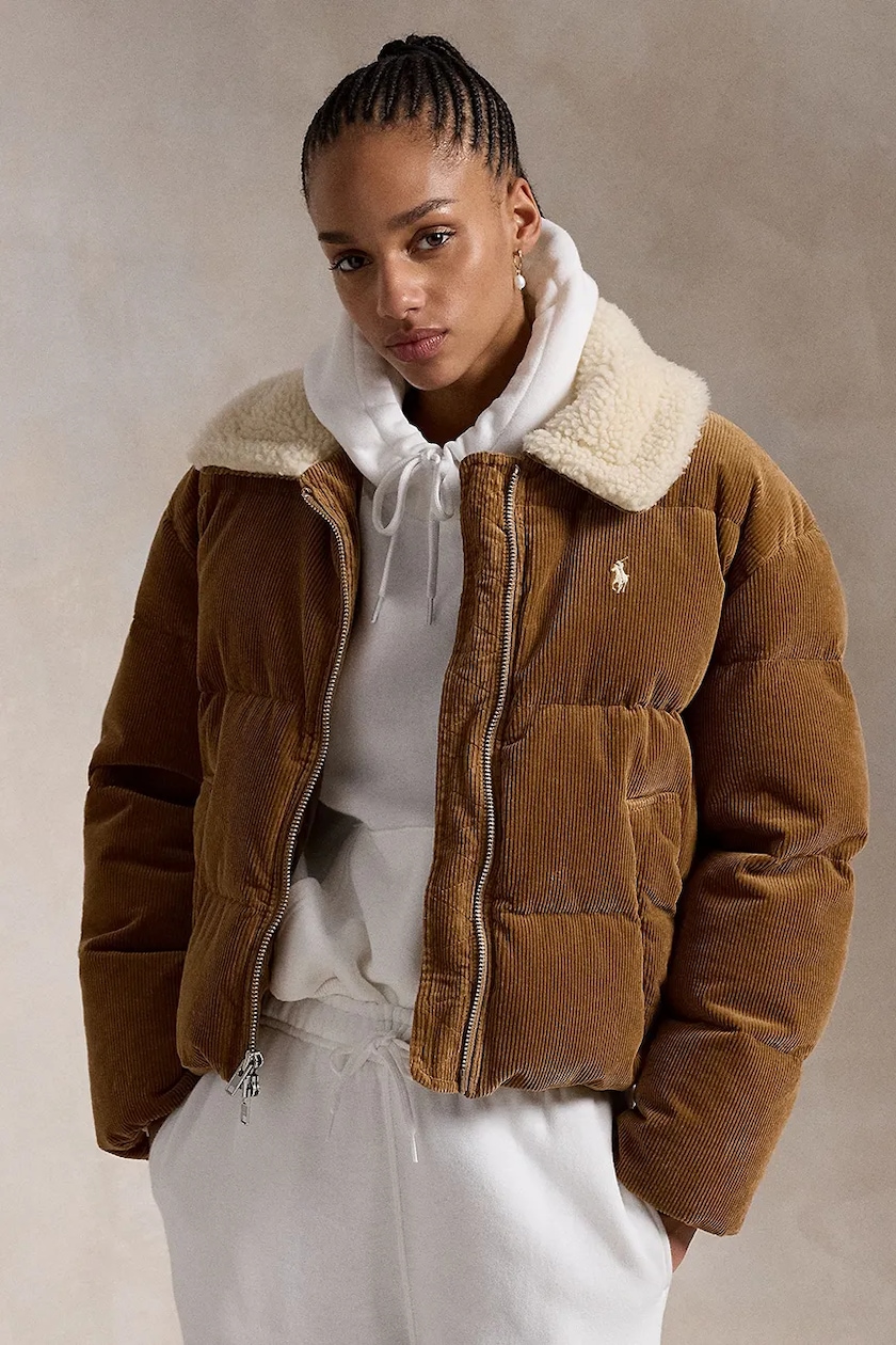 Polo Ralph Lauren down jacket women's brown color 211947668 at PRM US