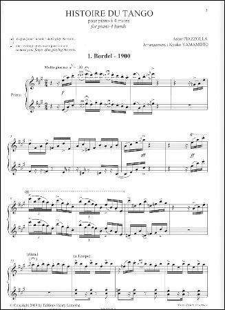 ピアソラ HISTOIRE DU TANGO タンゴの歴史 ピアノ連弾 - 輸入楽譜