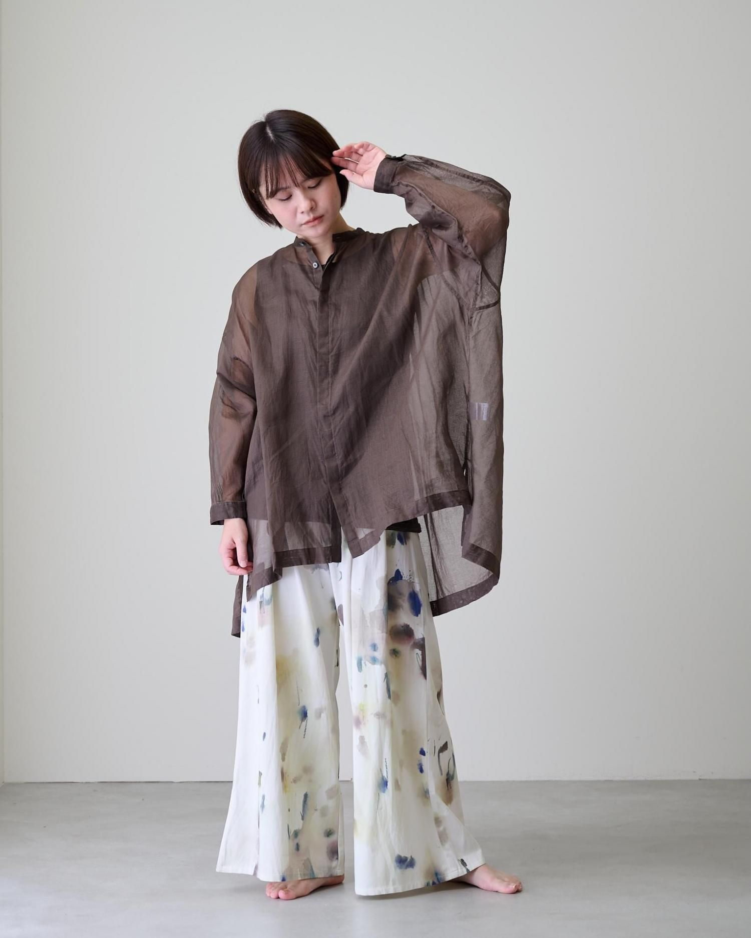 suzuki takayuki organdy blouse（2color） - poooL (online shop)