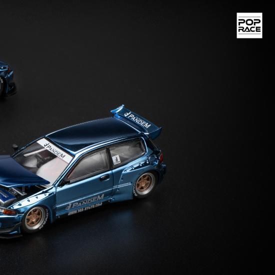 POP RACE 1/64 PANDEM CIVIC EG6 - BLUE CHROME パンデム シビック EG6