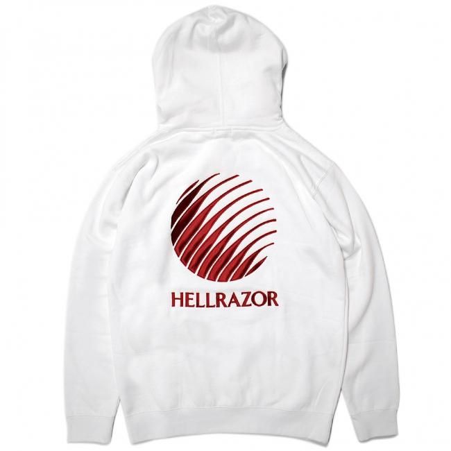 Hellrazor Logo Embroidered Hoodie / White (ヘルレイザー パーカー