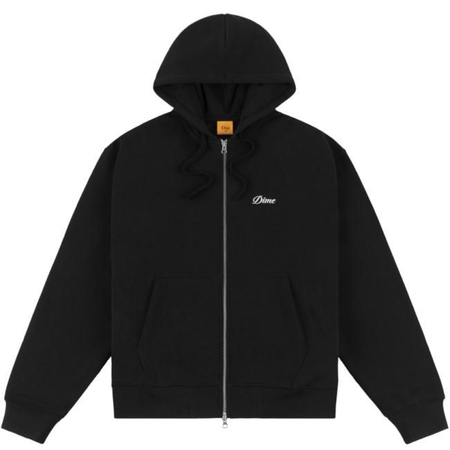 Dime Cursive Small Logo Zip Hoodie / BLACK (ダイム ジップパーカー