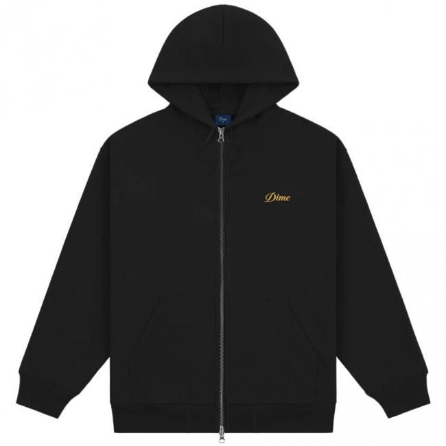 Dime Cursive Small Logo Zip Hoodie / Black (ダイム ジップパーカー