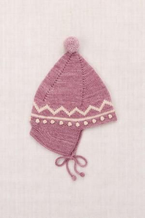 MISHA & PUFF Zig Zag Pointy Peak Hat - Antique Rose - SEN_TO_SENCE