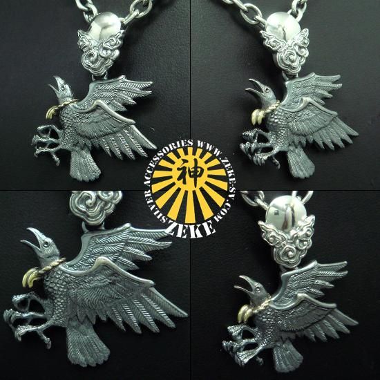 八咫烏〔ヤタガラス〕ペンダントトップ - シルバーアクセサリー