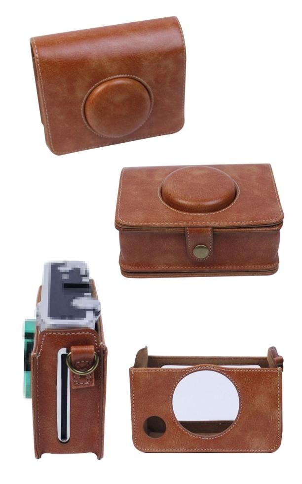 FUJIFILM instax mini Evo ケース カバー ショルダーストラップ付き PU