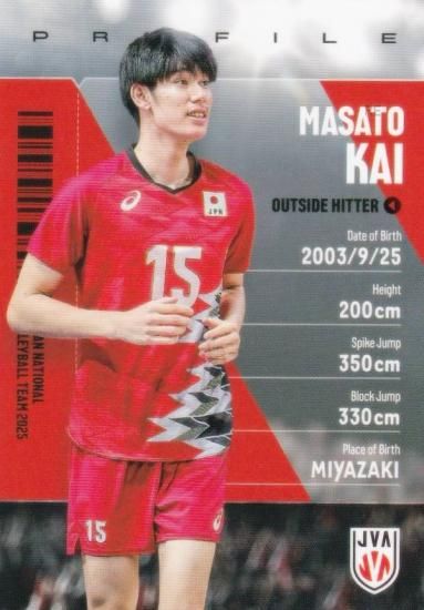 RG53 甲斐 優斗 (レギュラーカード) 】 バレーボール男子日本代表2025