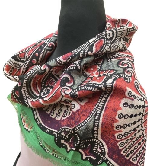 HERMES】エルメス ウール×シルクスカーフ 【中古】【レディース】