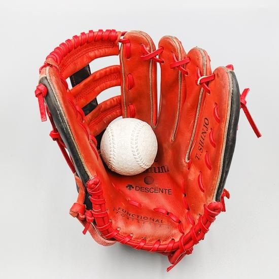 デザインリメイク済み】 デサント 軟式グローブ / 外野手用 型付け済み