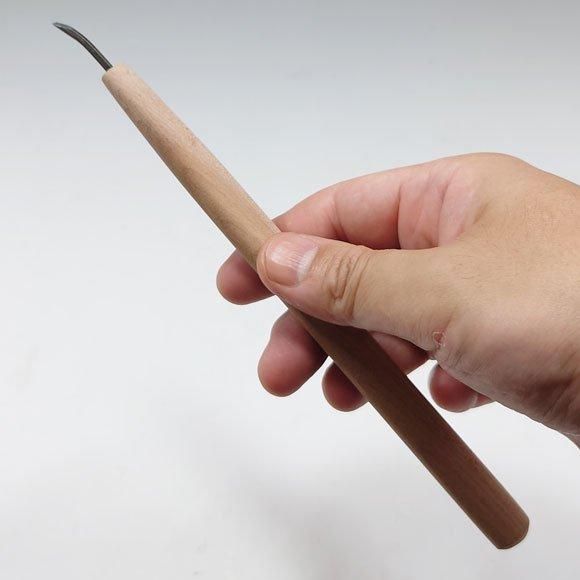 盆栽道具 ハイス鋼 彫刻刀 平刀スクイ 刃渡り 2mm - 盆栽、園芸道具の兼進