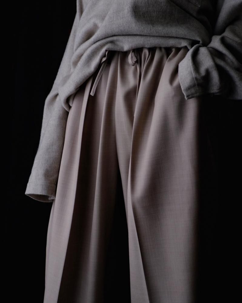 POSTELEGANT Wool Twill Extra Wide Trousers - SOMBRELO