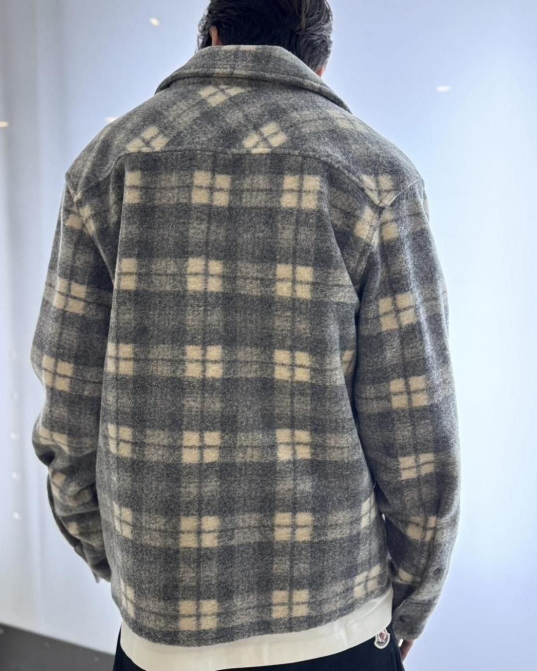 モンクレール メンズ｜CAMICIA | チェックシャツ ジャケット｜グレー