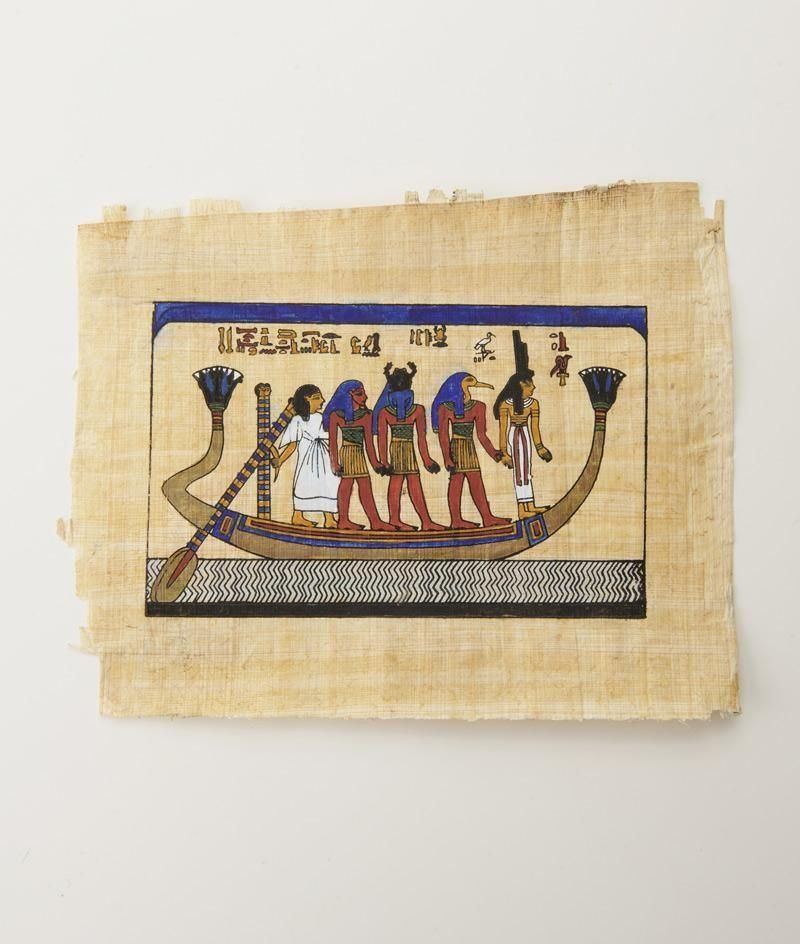 冥界を渡る舟のパピルス画（エジプト産） - エジプトや世界の聖油