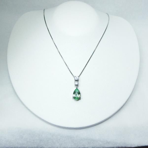 Pt850/900 メレラニミントガーネット ダイヤモンドネックレス GA 0.70