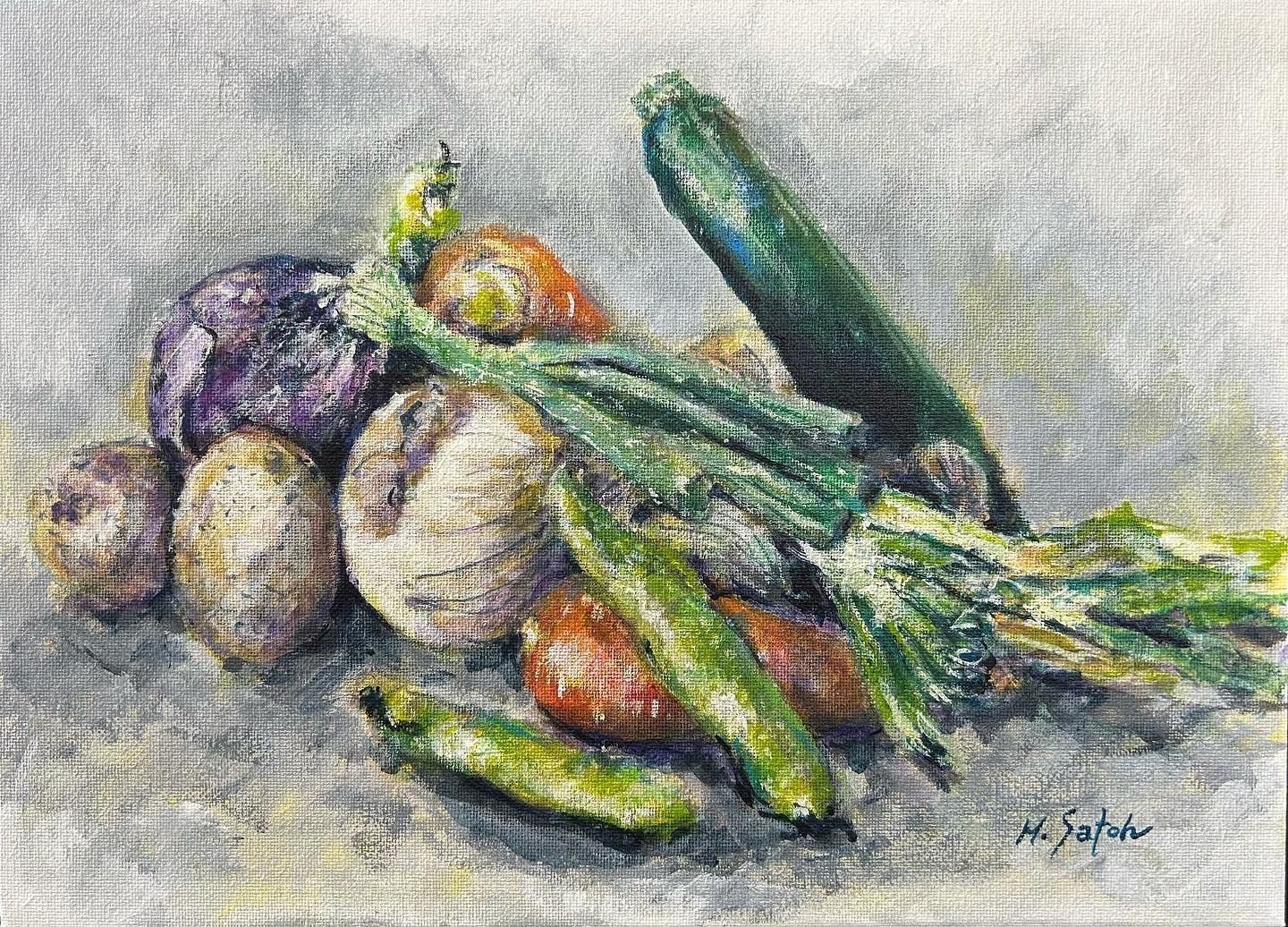 野菜」 アクリル キャンバス F4 #アクリル画 #アクリル絵の具