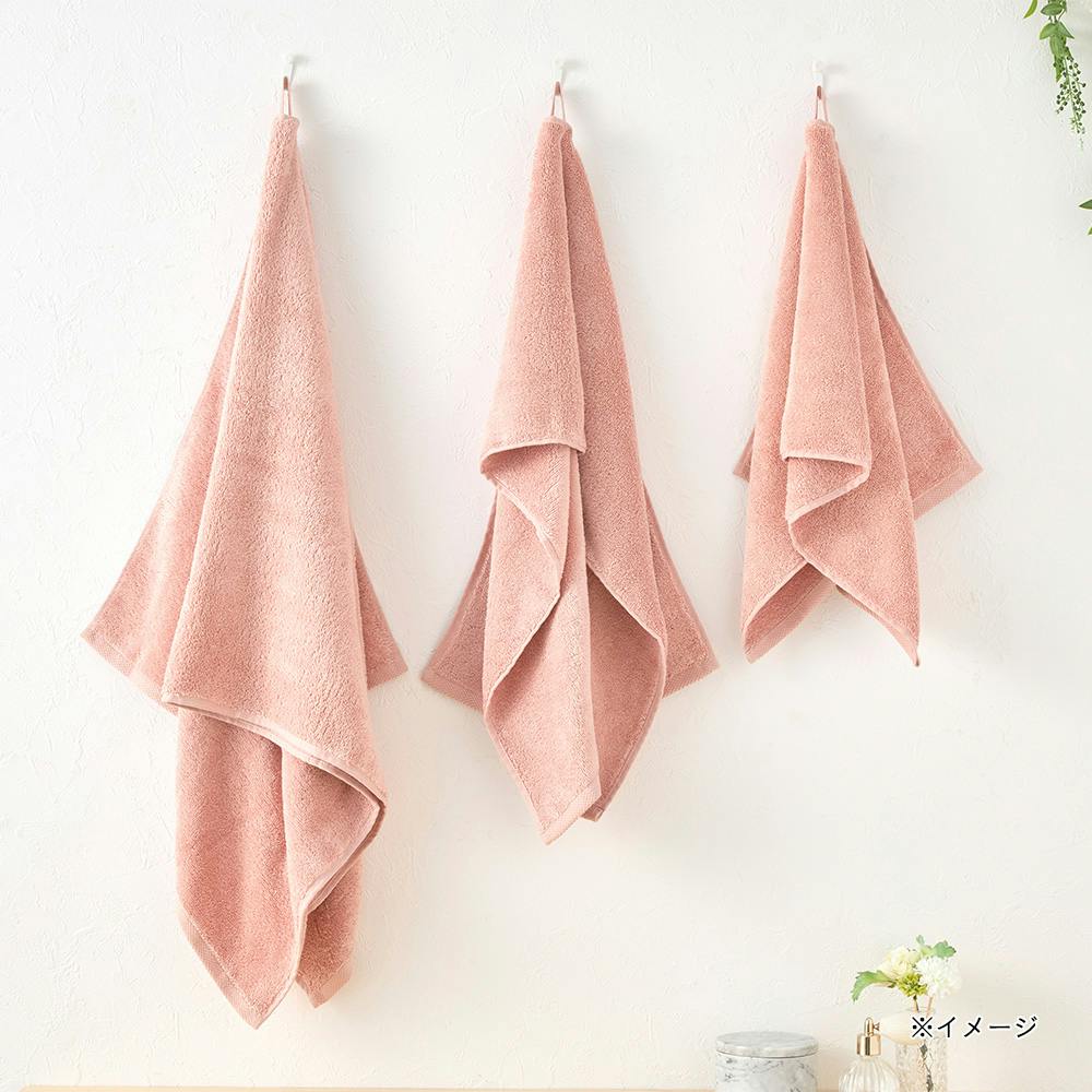 洗濯してもふんわり長持ちバスタオル サーモンピンク | タオル