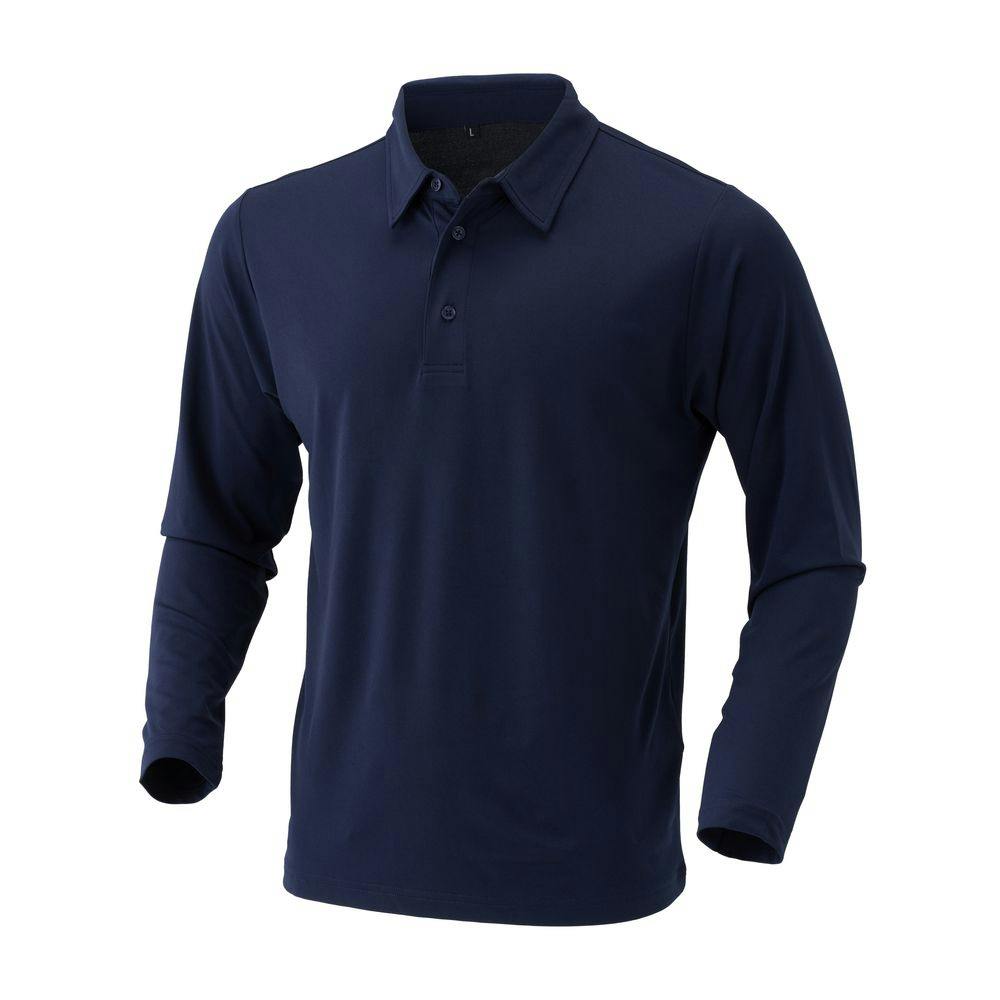 SPEED DRY さらさらドライポロシャツ 長袖 ネイビー M | 作業着・作業