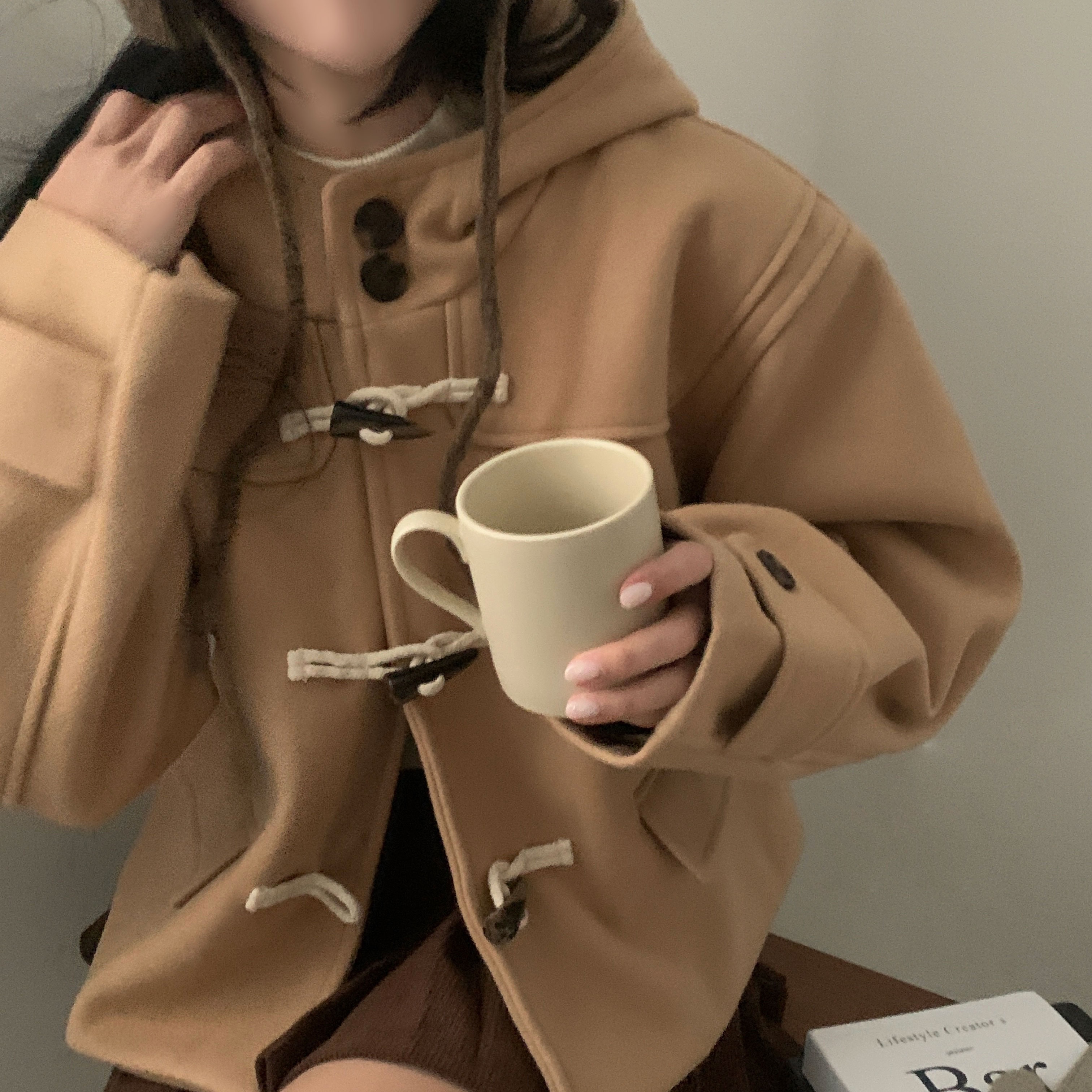 フード付きハイネックショートダッフルコート | ファッション通販