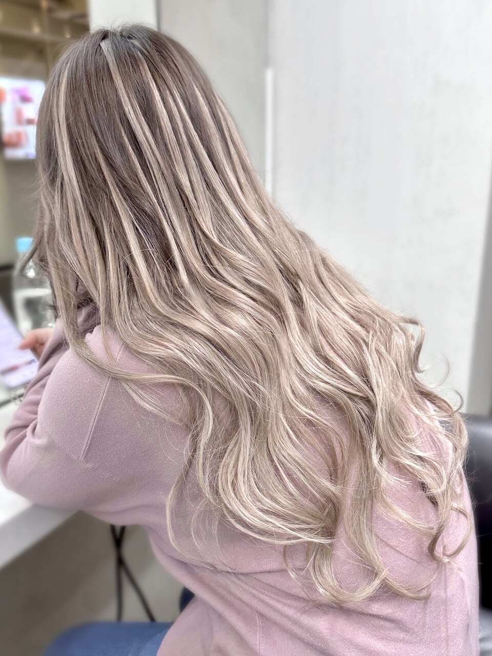 ミディアム→ロング)) バレイヤージュ風//シールエクステ60枚