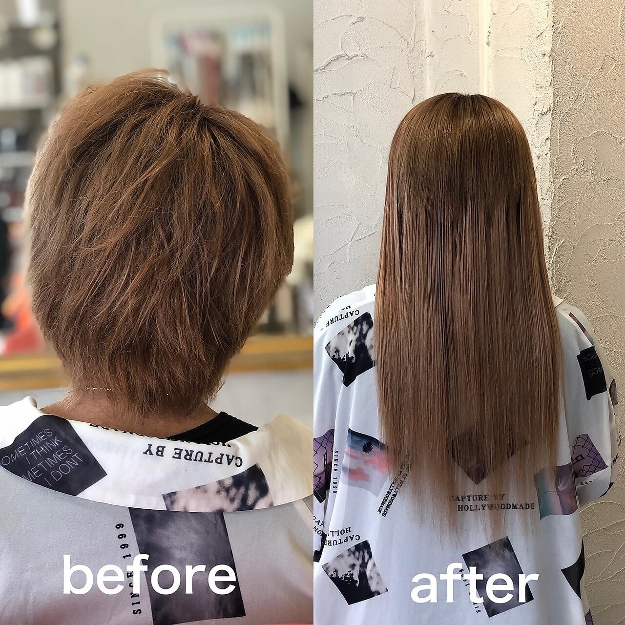大分/府内町/シールエクステ80枚/ショートヘアからロングに変身