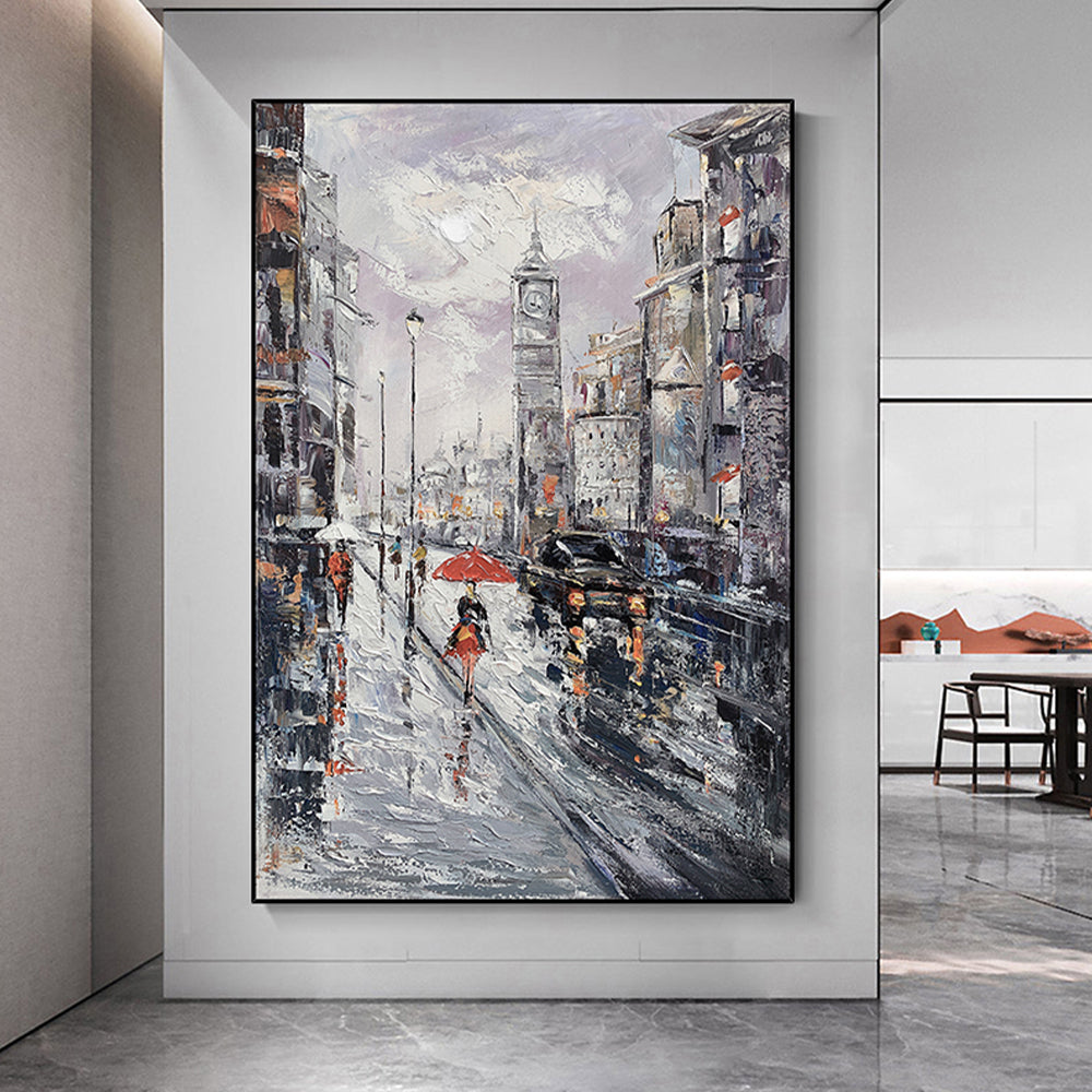 INDOORPLUS公式｜掛絵 雨のパリ 静寂 手描き – Indoorplus