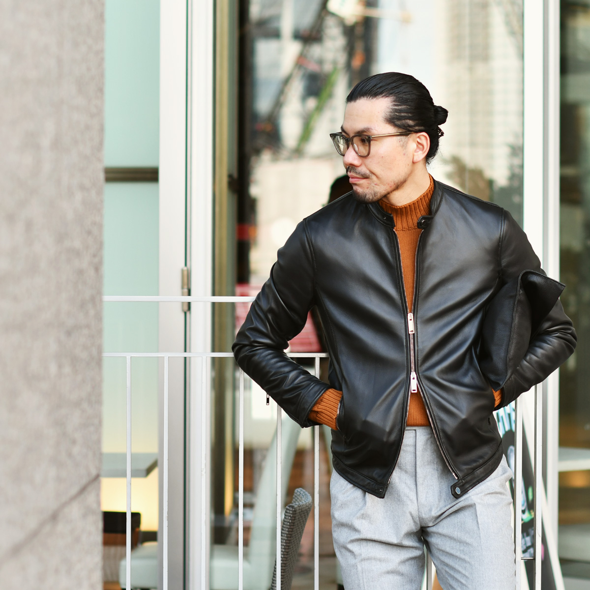 TAGLIATORE【タリアトーレ】シングルライダースジャケット STANFORDの