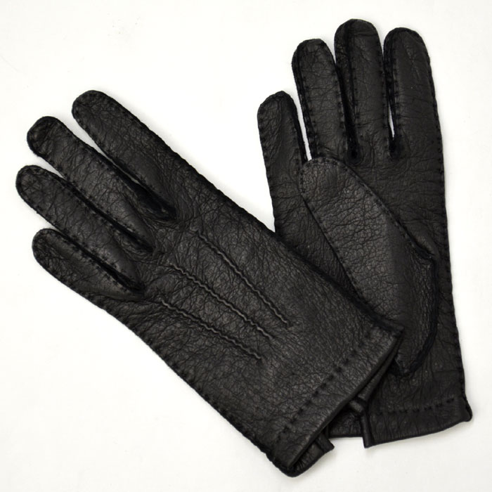 ガンコス CAUSSE 黒 ペッカリー 手袋 ボタン付き ガンコス CAUSSE 黒